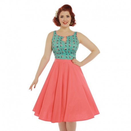 Sukně Lindy Bop Peggy Sue korálová